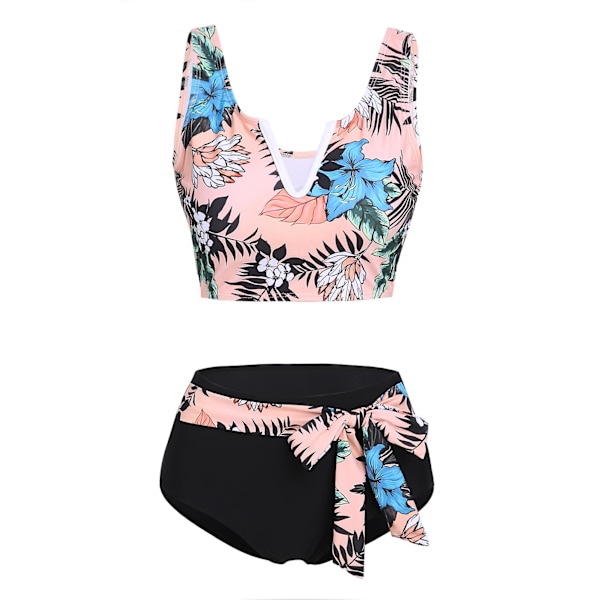 High Waist Bikini Bandeau wimwear Tie Dye Bikini Light Pink S