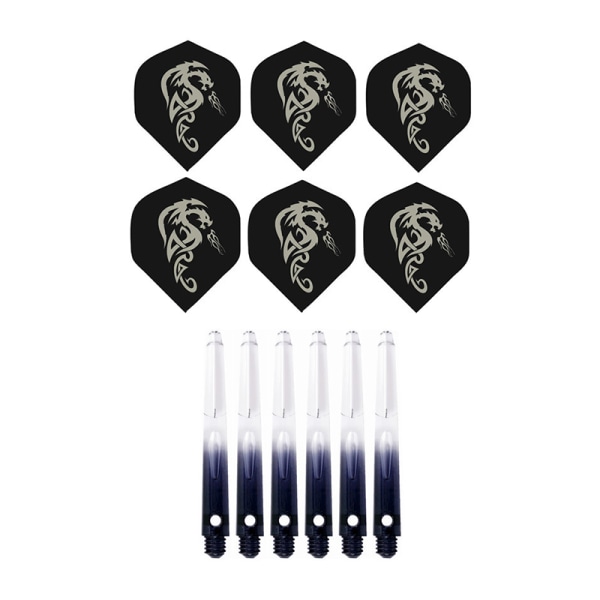 45mm plast 2BA Dart skafter og stilfulde mønstre Dart tilbehør Black
