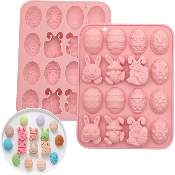 Påsk silikongodisformar - Egg Bunny Rabbit - 16 hålrum