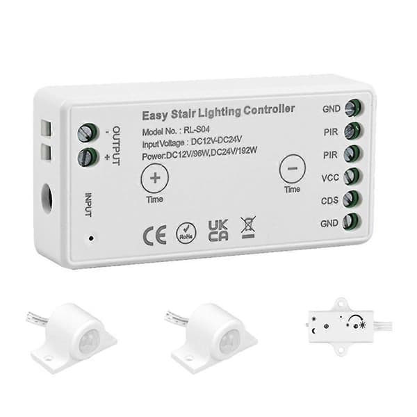 WiFi Tuya APP DC 12V 24V 8A Enkel LED Trappebelysningskontroller PIR Infrarød Menneskelig Bevegelse Dagslyssensorbryter
