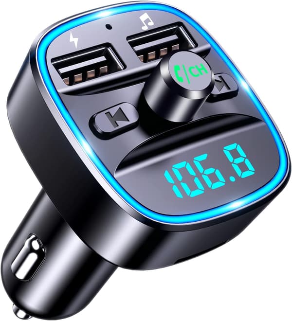Bluetooth-auto, FM-lähetin Bluetooth 5.0 Langaton MP3-musiikki P