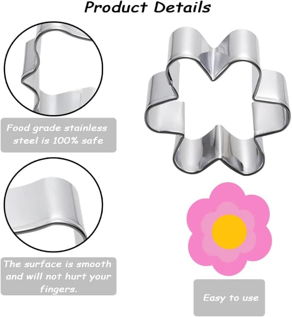 7 bitar mini metall kakskärare set - fredstecken Groovy bakning