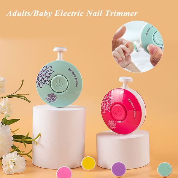 7ST Elektrisk Negletrimmer Negleklipper ROSE RED