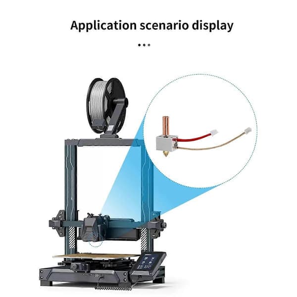 Til Neptune 4 Hotend Messingdyse 24 50W Hotend Sæt Varmestang Termistor Varmeblok til Neptune 4 3D Printer Dele