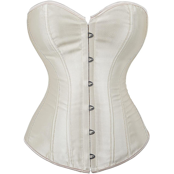 Naisten Bustier Korsetti Toppi Alusvaatesetti Musta Satiini Vyötärömuotoilija Wine red 5x  large