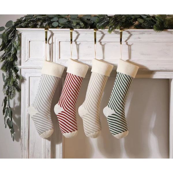 Stickade julstrumpor 4-pack, 18" Stort stickat julplagg