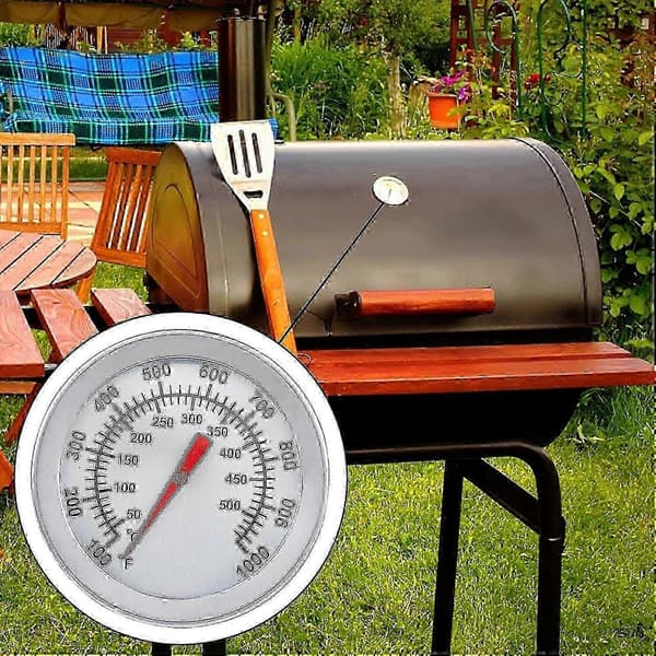 Grill- og ovnstermometer i rustfritt stål, maks 500C/1000F, analog skjerm