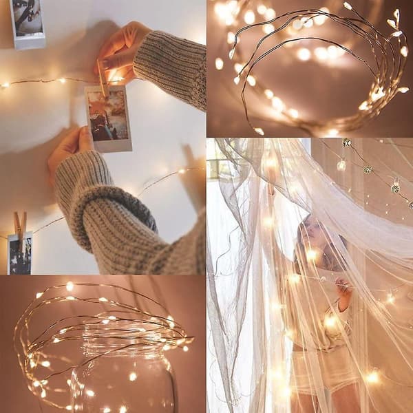 6 kpl Fairy String Lights 7.2Ft 20 Led Powered Lights -valosarjaa