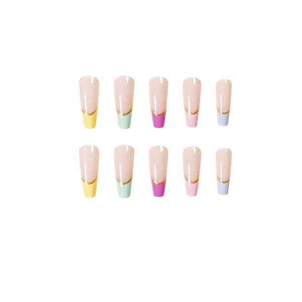 24st/låda Strass Lång Ballerina False Nail Tip Wearable 04
