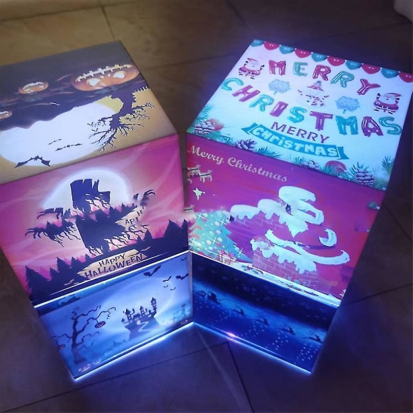 Ambient Belysning Halloween Jul Festlig lysboks Christmas Style I 15*15*15cm