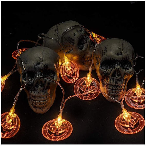 Halloween LED Jack-o-lantern Lys Kæde Halloween Belysning, 2