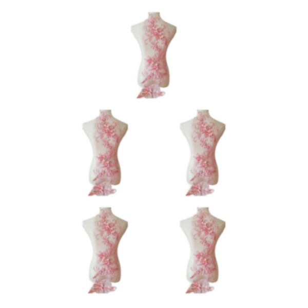 1/2/3/5 Lace Applique Patch Snygg och trendig dekoration Pale Mauve 5Set