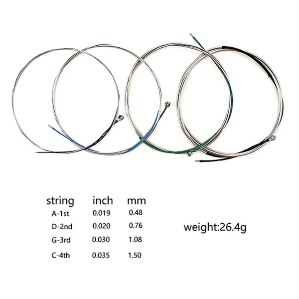 Cello sett Silver CGDA for full størrelse 4/4 -3/4 Süße Musik Strings Stål Violer Nikkel Krom Musikktilbehør