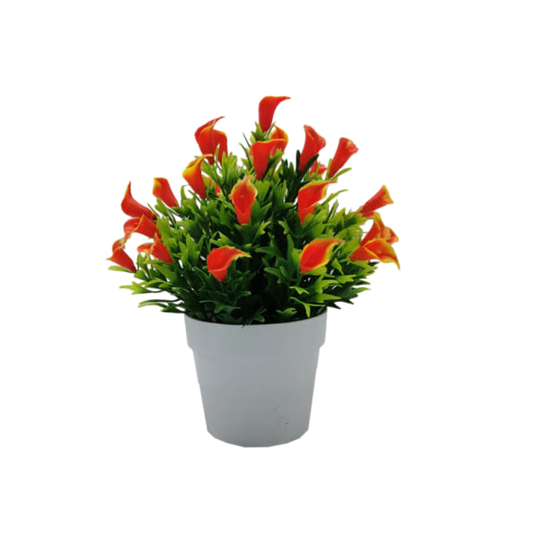 1/2 konstgjorda växter Bonsai inomhus eller utomhus faux blommor och sunset red 2PCS