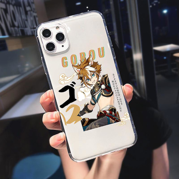 Genshin Impact iPhone-cover til 13 12 11 Pro Max Mini 8 7 6 Plus Sjovt Kreativt Shell Til X Xs Xr Se 2020 Cover Coque-13 For 6Plus 6SPlus