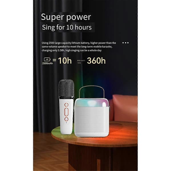 Mini Bluetooth 5.3 kannettava kaiutin LED-musiikkirytmivalolla perheelle ja ulkokäyttöön