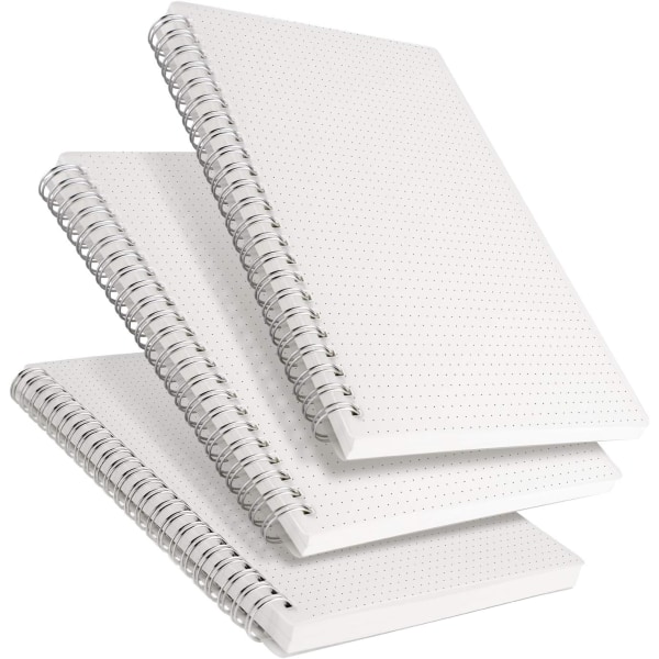 Dot Grid Notebook Spiral - 3-pack, Grid Journal,