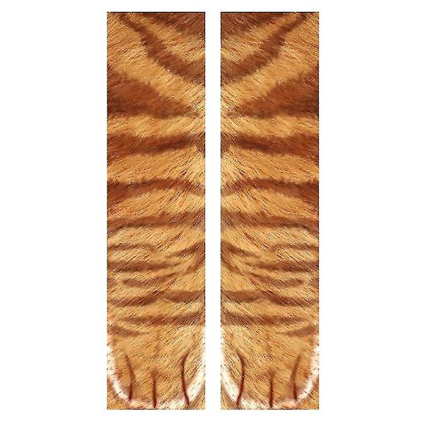 3d Fun Unisex Stretch Print Animal Round Socks Yellow Cat