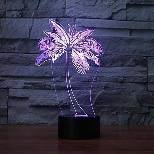 3D Palm Tree Night Light Bordslampa Dekor Bord Skrivbord Optisk