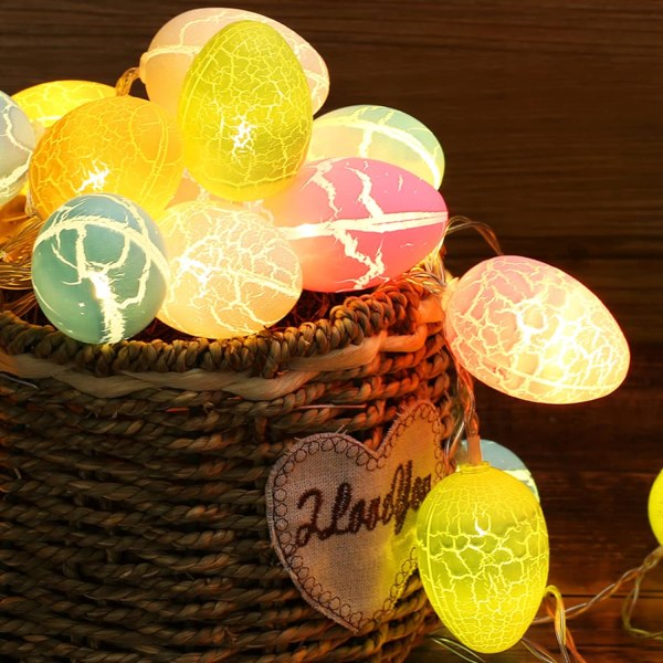 Easter String Lights, 10 LED 1,5 M Easter Egg Lights Dekoration