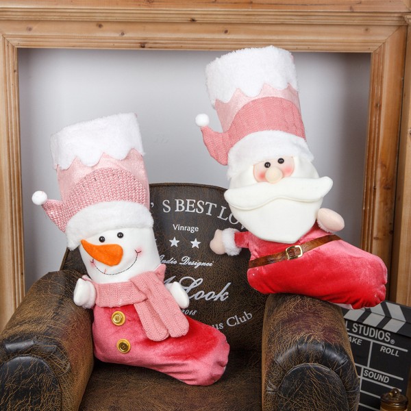 2 juledekorasjoner gavepose tredimensjonal gavepose rosa goodiebag Julestrømpe 53 * 27 * 21 cm