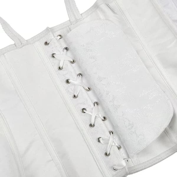 Korsetit naisille Overbust Bustier Top Gothic Sexy Shoulder 2928white L