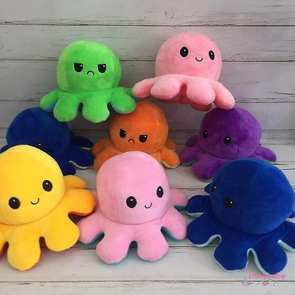 Ny dubbelsidig bläckfiskdocka Flip Doll Söt Flipped Octopus Doll Double Face