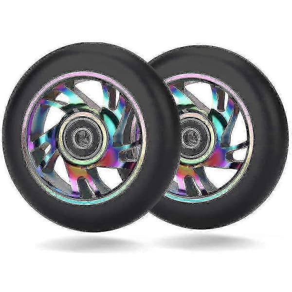 2 stk. 100mm Scooter Udskiftningshjul med Leje Stunt Scooter