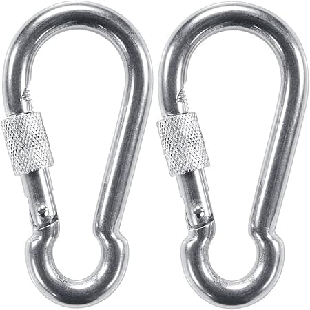 2 stk. karabinkrok med automatisk låsing, 12KN 1200 kg slitesterk D-ring bil