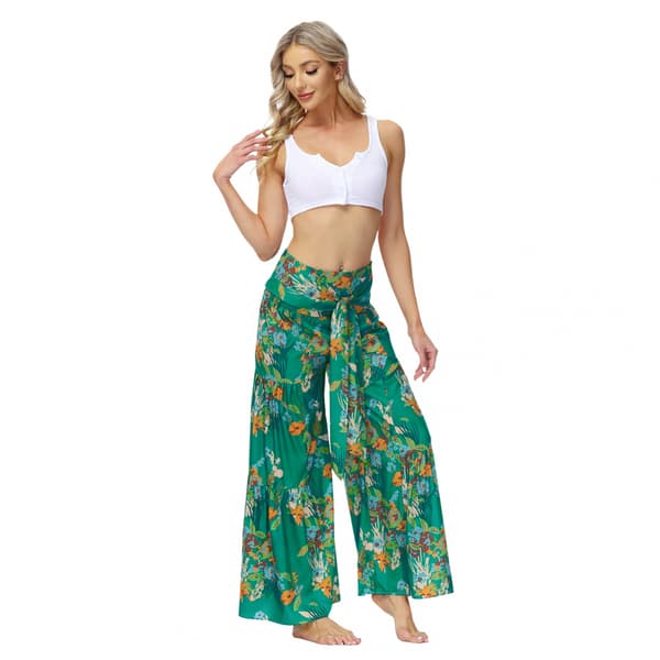 AVEKI Print Elastiska högmidjade Flare Leg Bell Bottom Pants, FKBB009, S