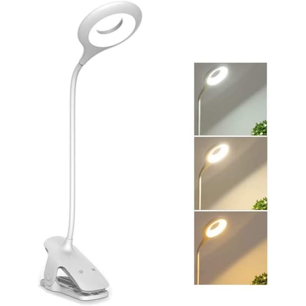 Leselampe leselampe boklampe med 24 LED-er 3 fargetemperaturmoduser