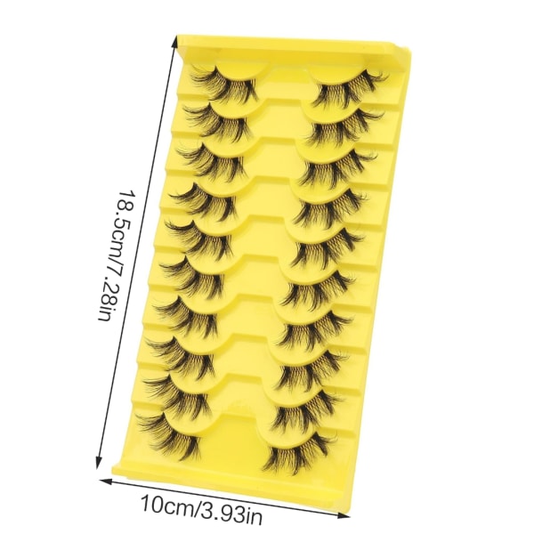 10 par halvfransar med tydliga band Wispy ögonfransar Naturligt utseende 3D-fransar Korta at-Eye-fransar falska-ögonfransar C