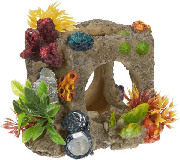 Polyresin Cube Habitat Akvariumdekorasjon Liten 12 x 11,5 x 11 cm