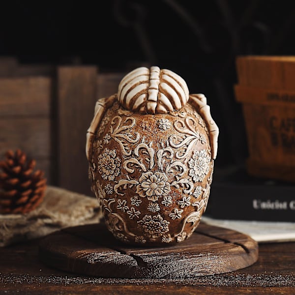 Halloween-veistos Luuranko Kallo Hartsi Kestävä Festivaali Sisustus Rekvisiitta Luova Koriste