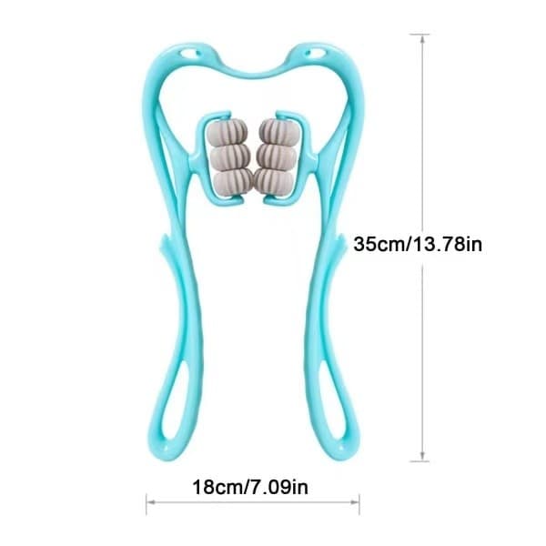 Hand Roller Neck Massager Nacke Skulder Trigger Tryckpunkter blue 1pcs