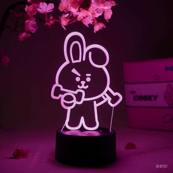 Cooky LED-lampa – BT21 – Lampfigur Nattlampa, 16 färg RG