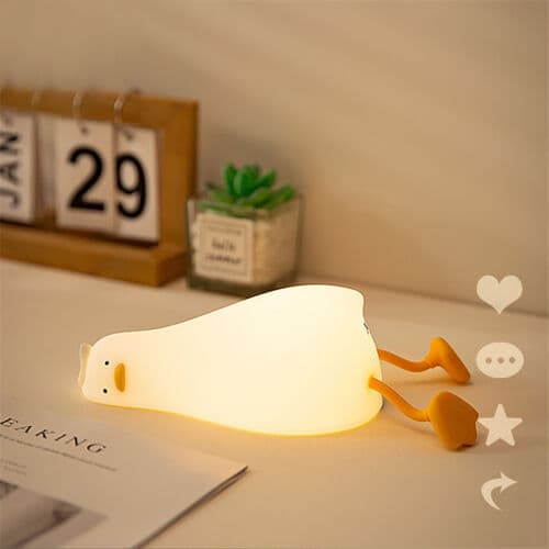 LED Nattljus Liggande Anka Form Dimbar Bedside Touch Lamp