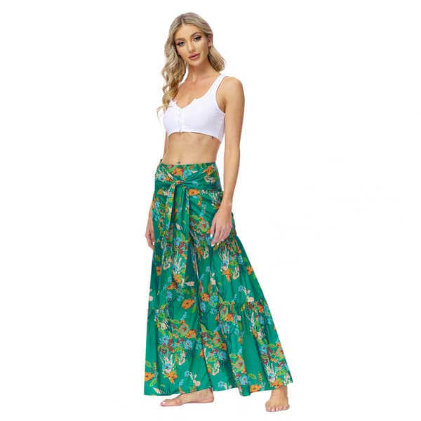 AVEKI Print Elastiska högmidjade Flare Leg Bell Bottom Pants, FKBB009, S