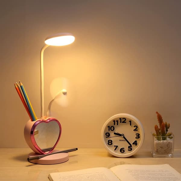 Rosa bordlampe for jenterom søt bordlampe