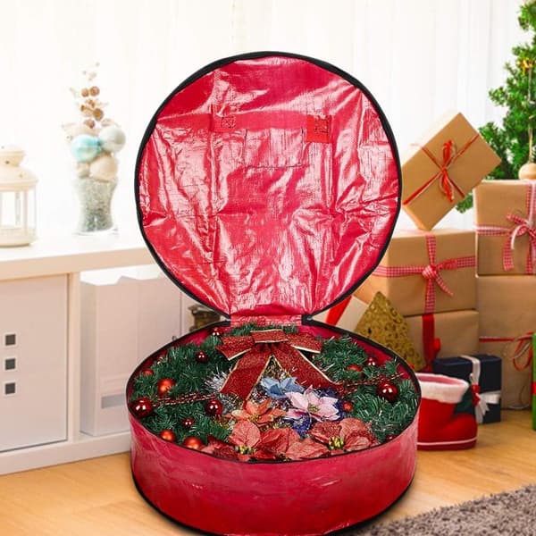 Oppbevaringspose for julekrans 36\" - Garland Holiday Container med rive
