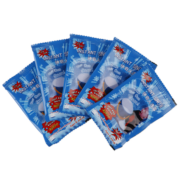 1/5-pack artificiell snö Omedelbar snöpulver Fluffy Snowflake F 5pcs