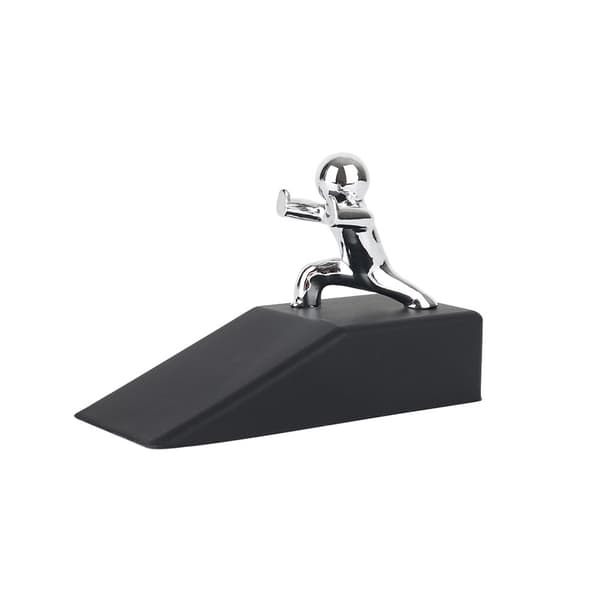 Dørstopper, Gummi, 10 x 6,5 x 4 cm, Sort