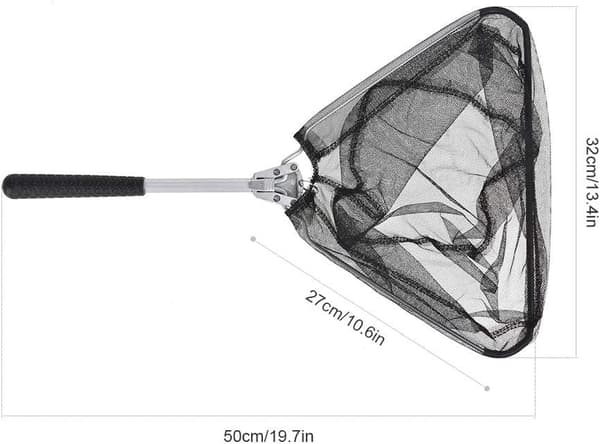 Fiskelandningsnät, vikbart triangulärt dammnät av aluminiumlegering