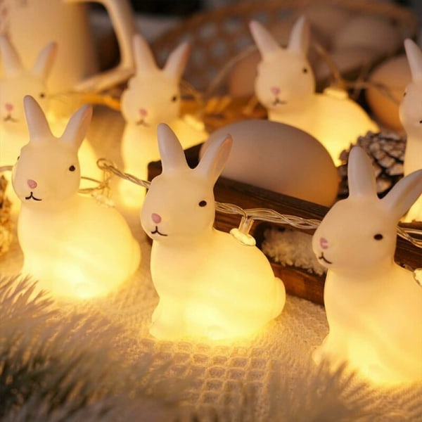 Easter String Lights, 3M 20 LED batteridriven Easter Bunny Str