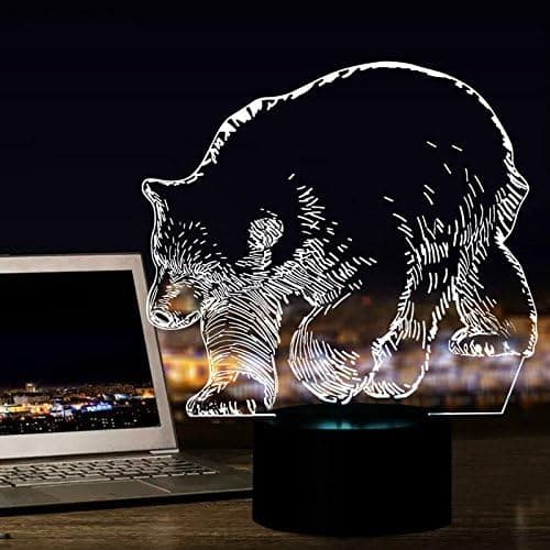 3D Isbjørn Nattlys Bord Skrivebord Optisk Illusjon Lamper