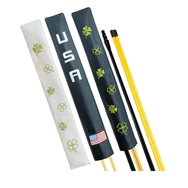 1/2/3 Premium Leather För Golf Alignment Stick Cover Four-Leaf white four leaf 1 Pc