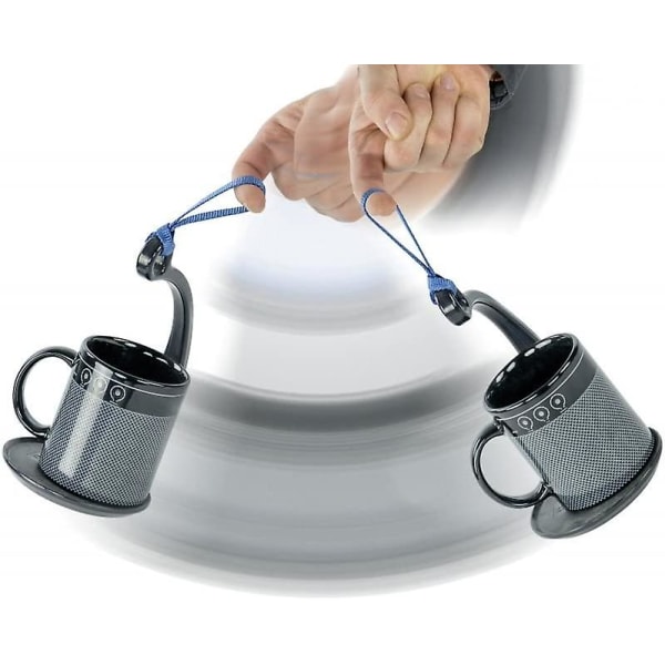 Spill Not Cup Holder, Learning Cup - Anti-Gravity, Otrolig uppfinning som gör det enkelt att bära varma eller kalla drycker hem, svart Vi