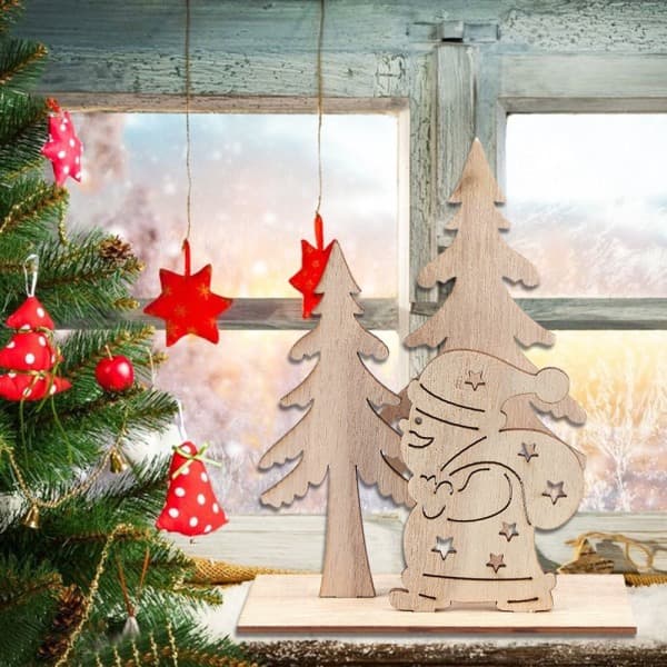 1Set juldekorationer Santa Claus Snowman Älg 4