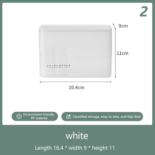 Makeup Organizer Kosmetikförvaringslåda med 2 lådor Case Brus White2
