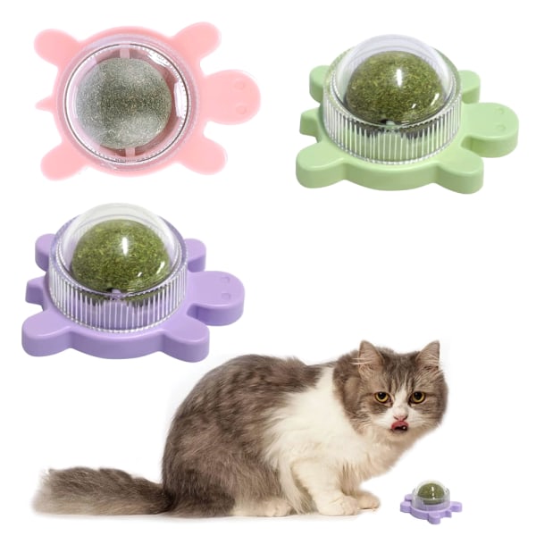 3-pack kattmyntabollar för katter Vägg för katter, sköldpaddsformad